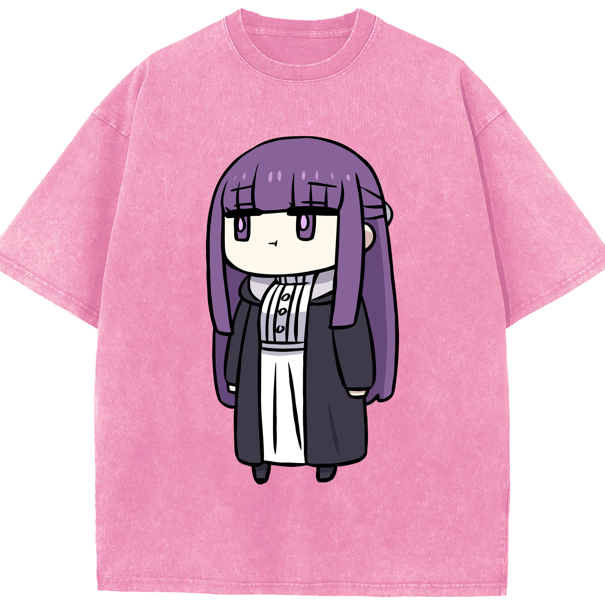 （画像用） 葬送のフリーレン Frieren 綿100% ヴィンテージ風 半袖Tシャツ（フロントプリント）